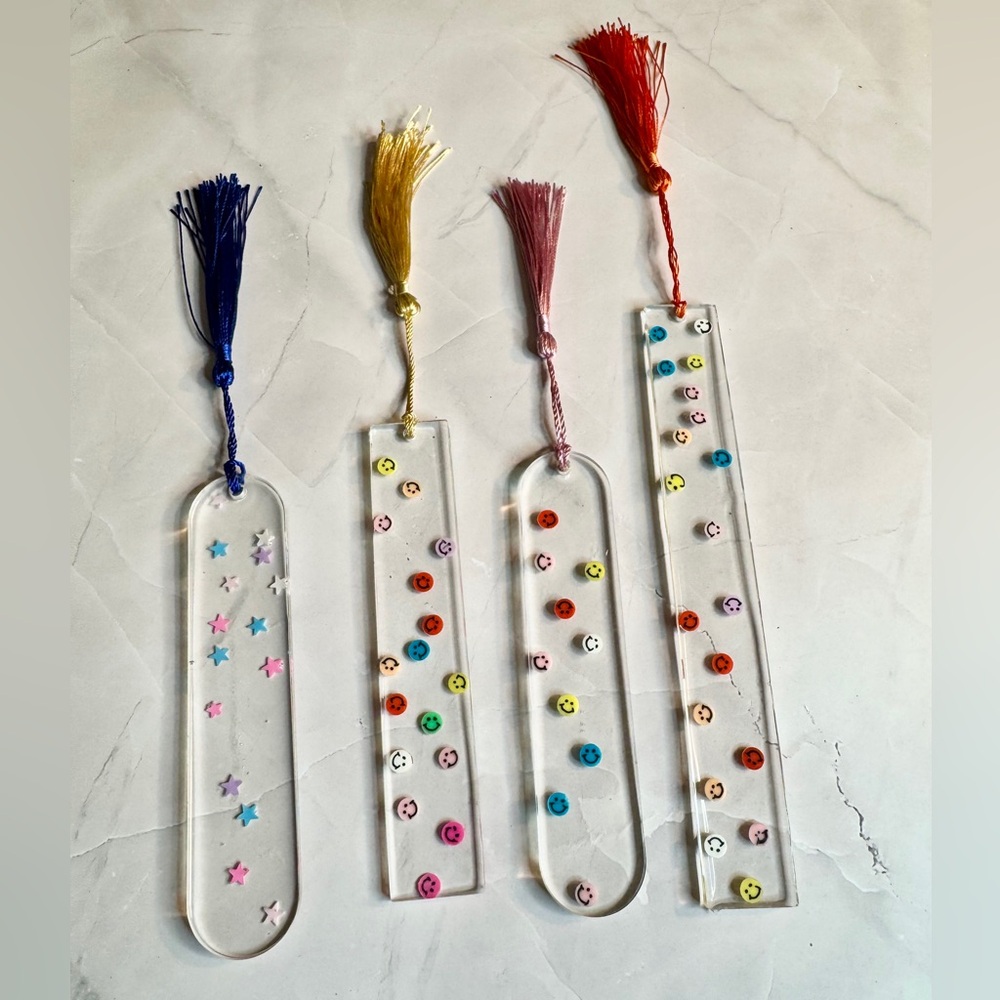 Colorful Resin Bookmarks with Tassels